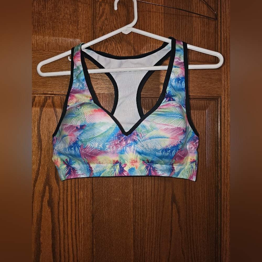 Pink sports bra